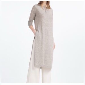 ZARA  Gray Knit Tunic With Sides Slits